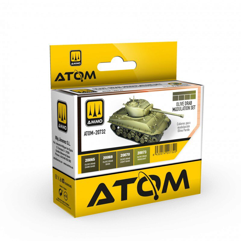 Ammo ATOM-20732 ATOM Olive Drab Modulation Set 4tlg