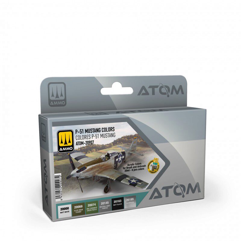 Ammo ATOM-20907 ATOM P-51 Mustang Colors Set 6tlg