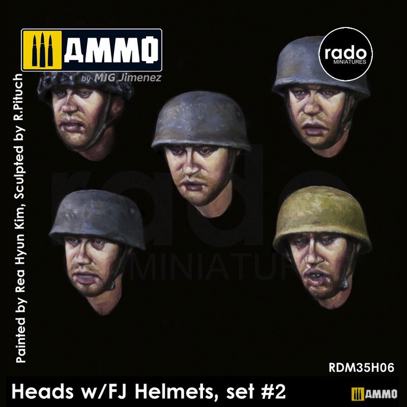 Rado Miniatures RDM35H06 Head w/FJ helmets, set 2 (5. pcs) 