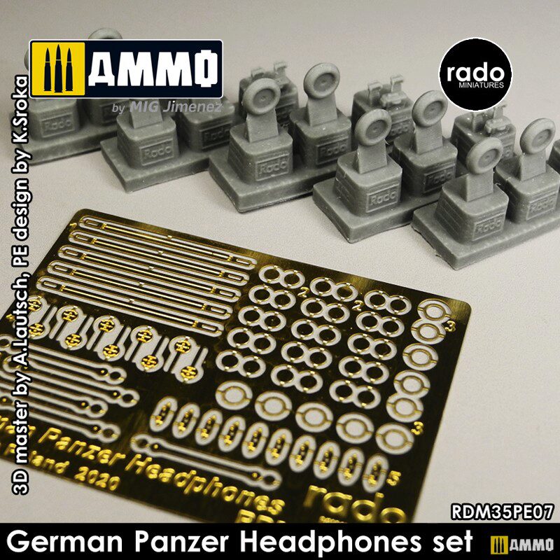 Rado Miniatures RDM35PE07 German Panzer Headphones (PE and resin) 