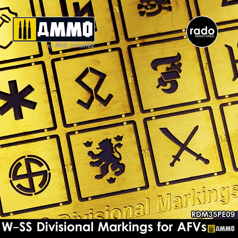 Rado Miniatures RDM35PE09 1/35 W-SS Divisional Markings for AFVs 