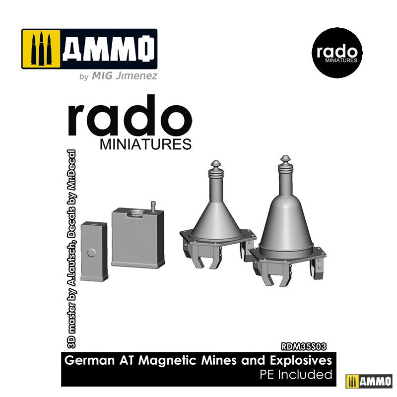 Rado Miniatures RDM35S03 1/35 German WWII AT Magnetic Mines &amp, Explosives (PE included) 