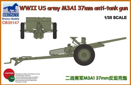 Bronco Models CB35147 WWII US Army M3A1 37mm Anti-Tank Gun