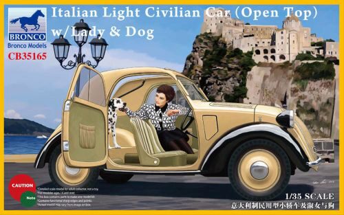Bronco Models CB35165 Italian Light Civilian Car(Open Top) w/Lady & Dog