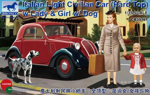 Bronco Models CB35167 Italian Light Civilian Car (Hard Top) w/Lady & Girl