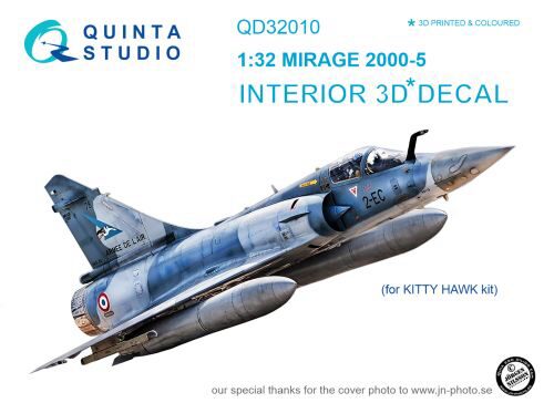 Quinta Studio QD32010 1/32 Mirage 2000-5 3D-Printed & coloured Interior on decal paper (for Kitty Hawk kit)