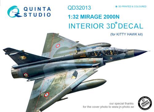 Quinta Studio QD32013 1/32 Mirage 2000N 3D-Printed & coloured Interior on decal paper (for Kitty Hawk kit)