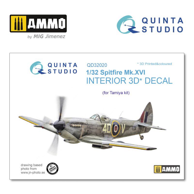 Quinta Studio QD32020 1/32 Spitfire Mk.XVI 3D-Printed &amp, coloured Interior on decal paper (for Tamiya kit) 
