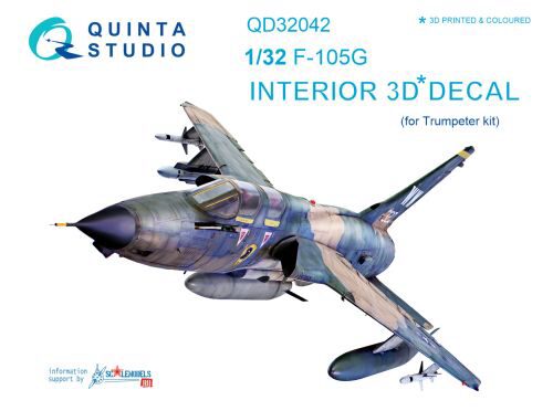Quinta Studio QD32042 1/32 F-105G 3D-Printed & coloured Interior on decal paper (for Trumpeter kit)