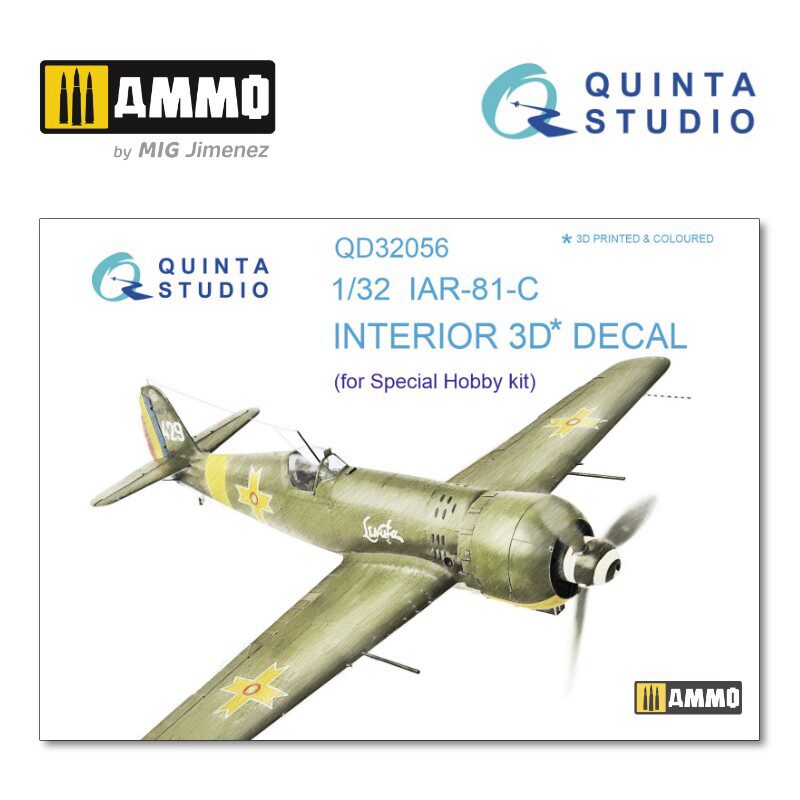 Quinta Studio QD32056 1/32 IAR - 81C 3D-Printed &amp, coloured Interior on decal paper (for Special Hobby  kit) 