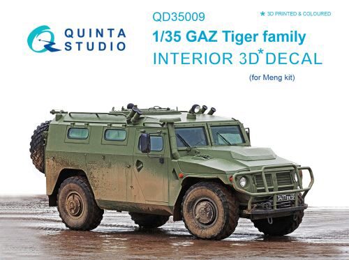 Quinta Studio QD35009 1/35 GAZ Tiger family 3D-Printed & coloured Interior on decal paper (for Meng kit)