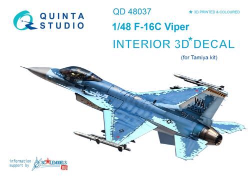 Quinta Studio QD48037 1/48 F-16C 3D-Printed & coloured Interior on decal paper (for Tamiya kit)