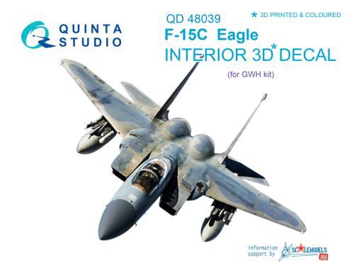 Quinta Studio QD48039 1/48 F-15C 3D-Printed & coloured Interior on decal paper (for GWH kit)