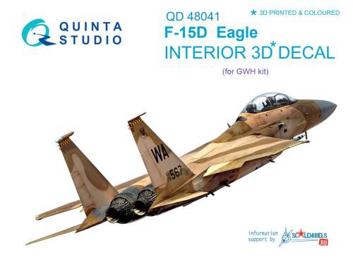 Quinta Studio QD48041 1/48 F-15D 3D-Printed & coloured Interior on decal paper (for GWH kit)
