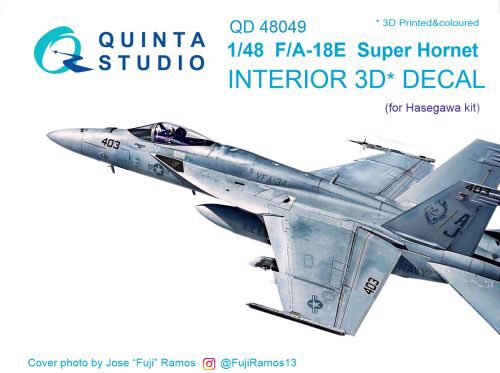 Quinta Studio QD48049 1/48 F/A-18E 3D-Printed & coloured Interior on decal paper (for Hasegawa kit)