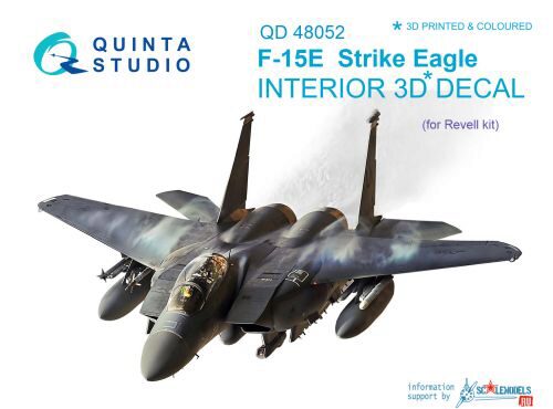 Quinta Studio QD48052 1/48 F-15E 3D-Printed & coloured Interior on decal paper (for Revell kit)