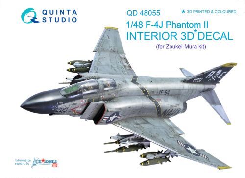 Quinta Studio QD48055 1/48 F-4J 3D-Printed & coloured Interior on decal paper (for ZM SWS kit)