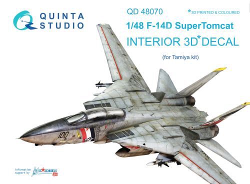 Quinta Studio QD48070 1/48 F-14D 3D-Printed & coloured Interior on decal paper (for Tamiya kit)