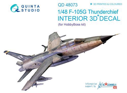 Quinta Studio QD48073 1/48 F-105G 3D-Printed & coloured Interior on decal paper (for HobbyBoss kit)