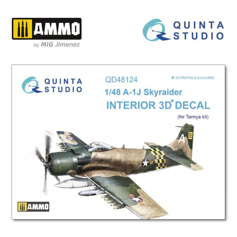 Quinta Studio QD48124 1/48 A-1J 3D-Printed &amp, coloured Interior on decal paper (for Tamiya  kit) 