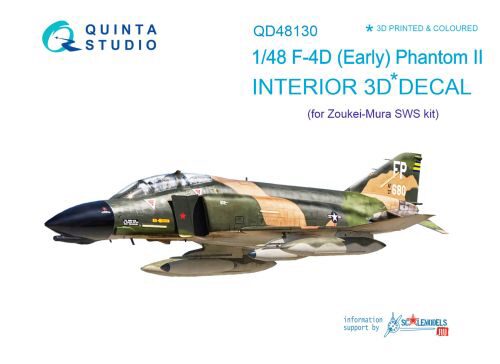 Quinta Studio QD48130 1/48 F-4D early 3D-Printed & coloured Interior on decal paper (for ZM SWS kit)