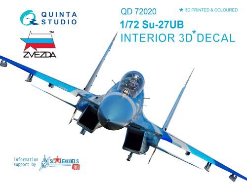 Quinta Studio QD72020 1/72 Su-27UB 3D-Printed & coloured Interior on decal paper (for Zvezda kit)