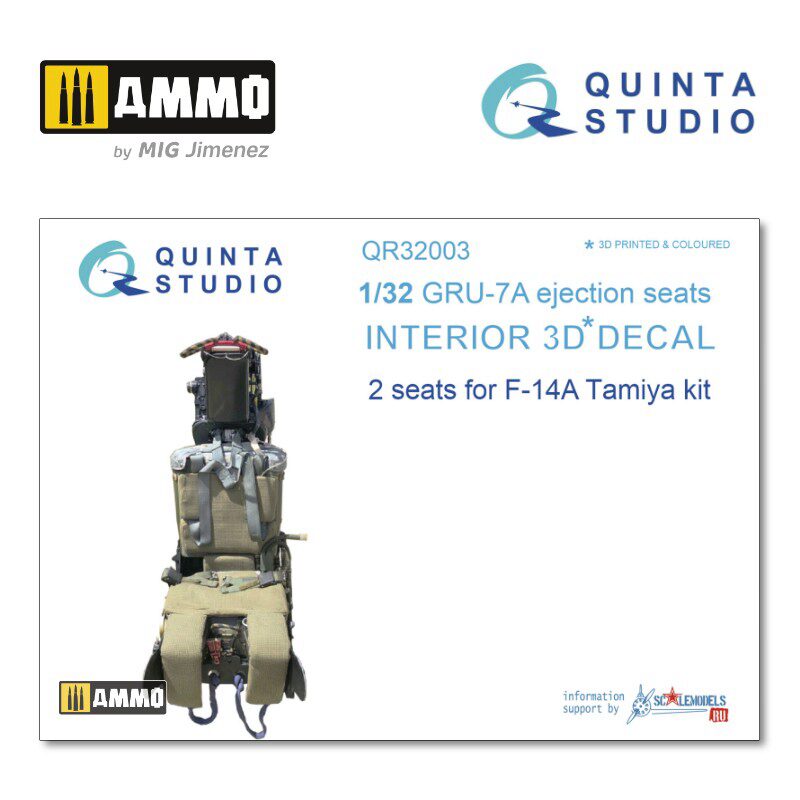 Quinta Studio QR32003 1/32 GRU-7A ejection seats for F-14A (2pcs) (for Tamiya kit) 