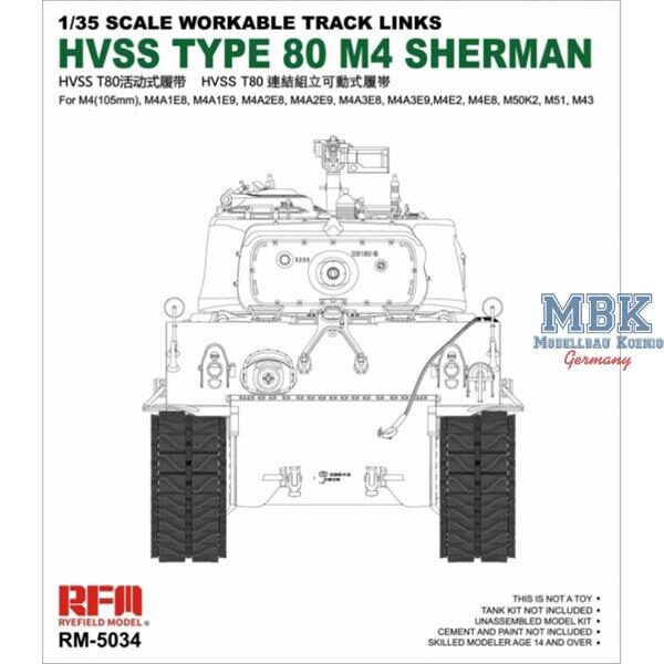 RYE FIELD MODEL 5034 HVSS T80 M4 Sherman Workable Track Links