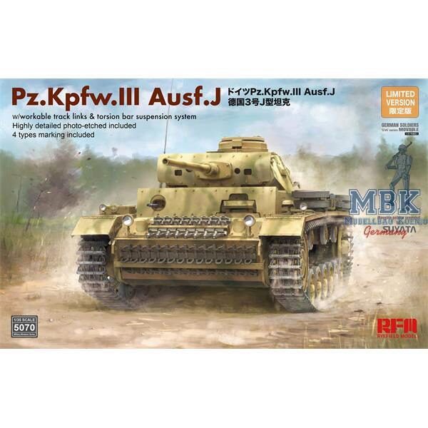 RYE FIELD MODEL 5070 Pz. Kpfw. III Ausf. J w/workable track links