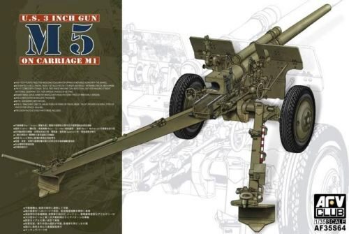 AFV-Club 35S64 3in Gun M5 On Carriage M1