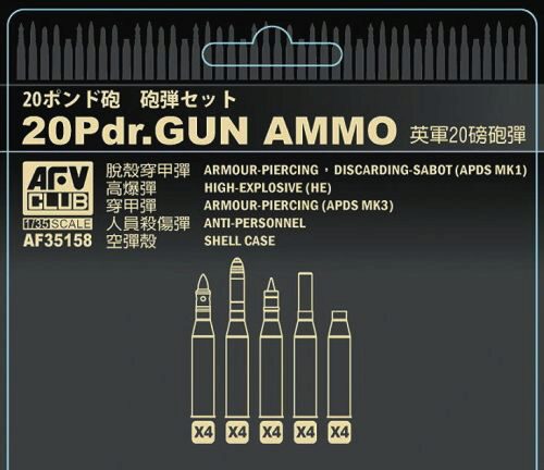 AFV-Club 35158 British 20 pdr ammo set