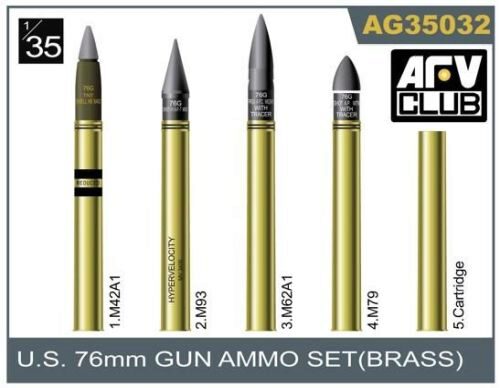 AFV-Club AG3532 76mm gun ammo brass set