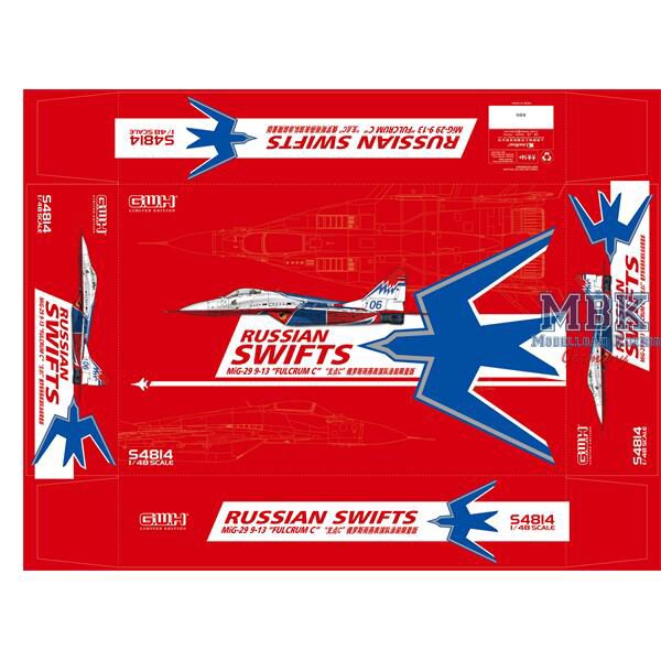 GREAT WALL HOBBY S4814 MIG-29 9-13 "Fulcrum C" "Russian Swifts"