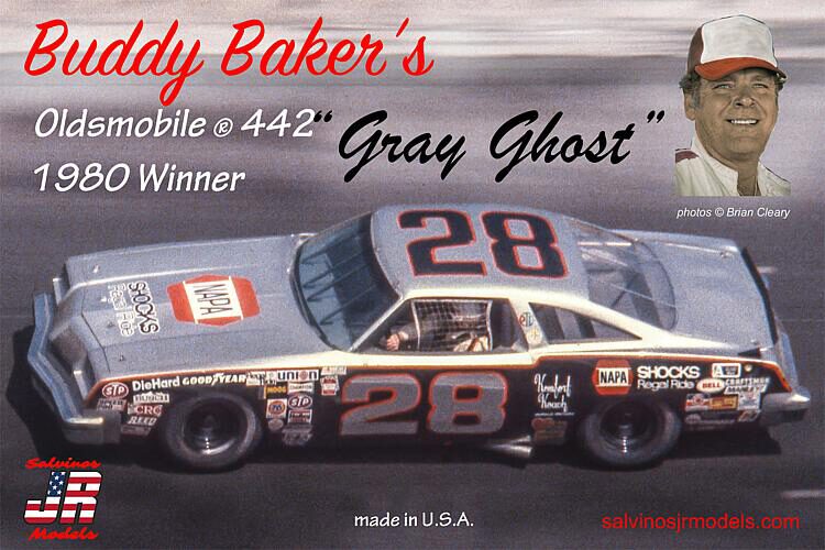 JR Salvino 559806 1/25 Buddy Baker's Gray Ghost #28, Oldsmobile 442, 1980