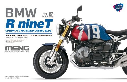 MENG-Model MT-003t BMW R nineT Option 719 Mars Red/CosmicBlue (Pre-colored Edition)