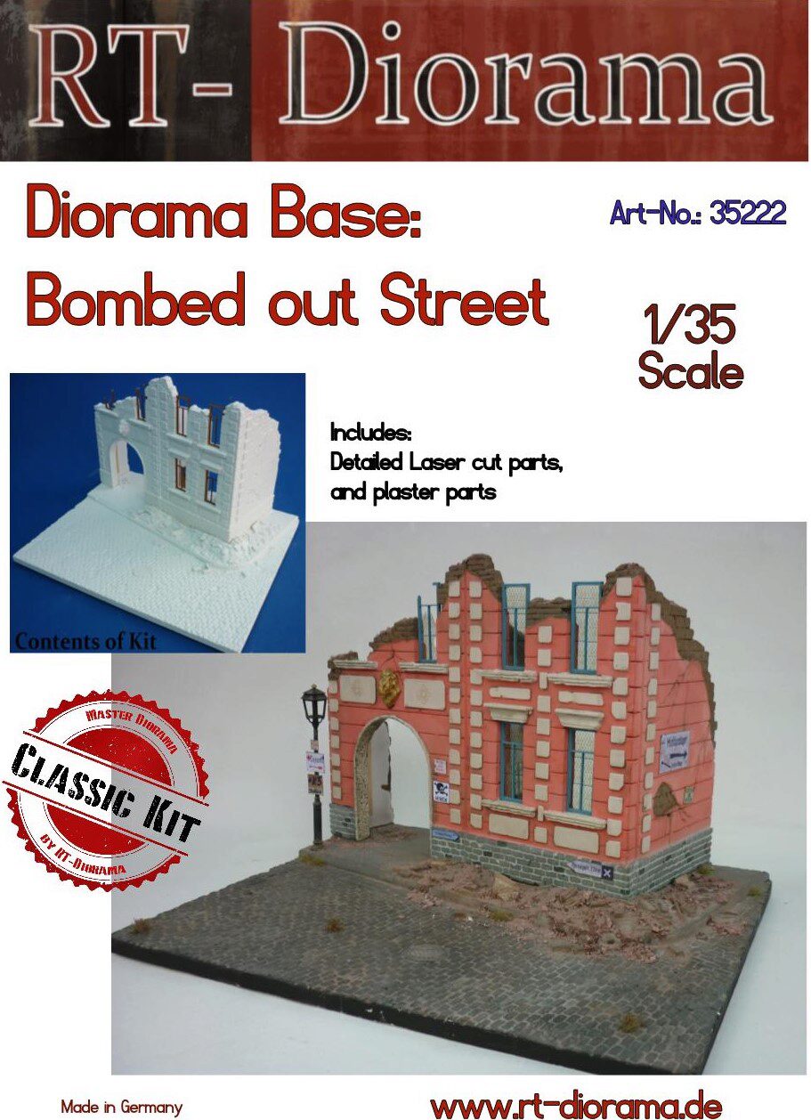 RT-DIORAMA 35222k Diorama Base: Bombed out Street [Keramic]