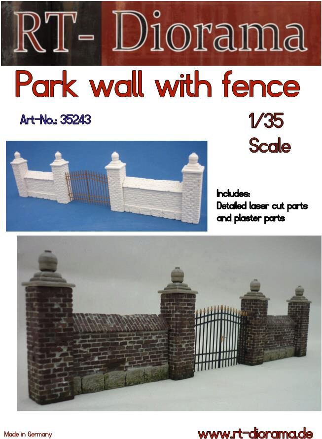 RT-DIORAMA 35243k Park Wall with Fence [Keramic]