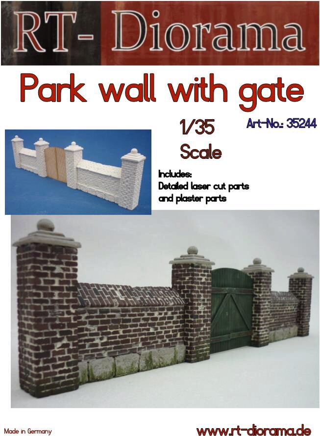 RT-DIORAMA 35244k Park Wall with Gate [Keramic]