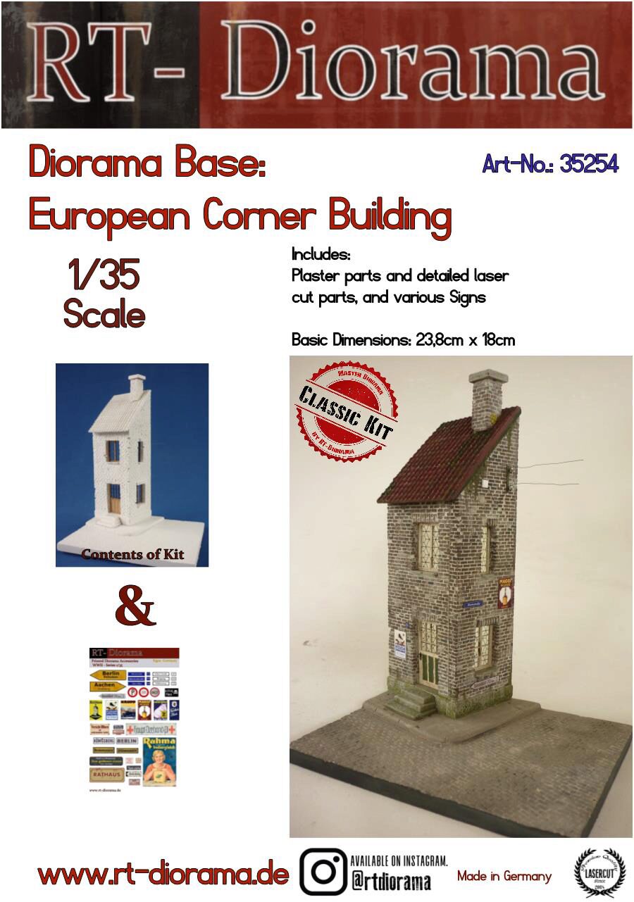 RT-DIORAMA 35254k Diorama Base: European Corner Building [Keramic]