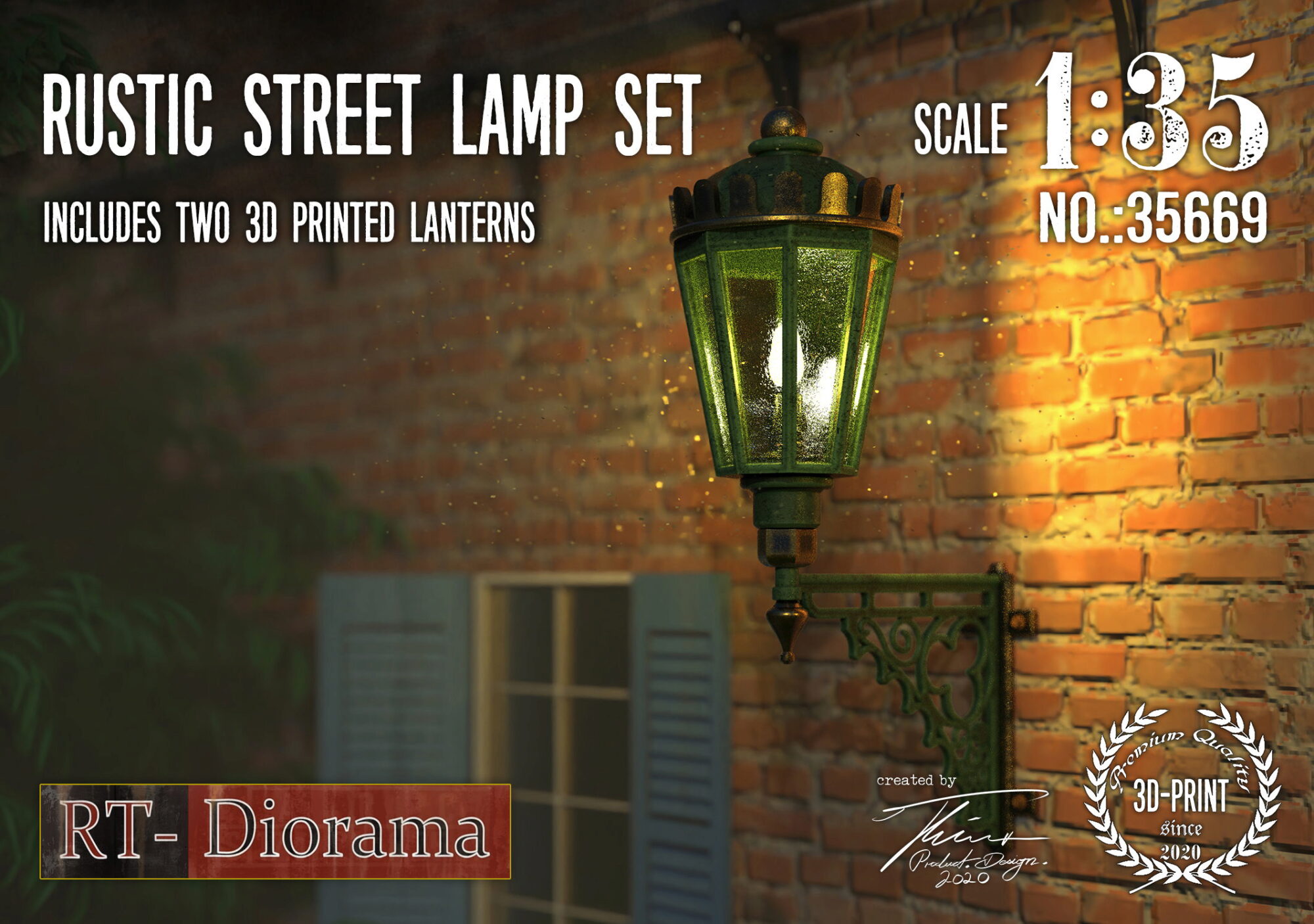 RT-DIORAMA 35669 Rustic Street Lamp Set