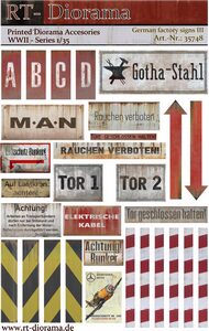 RT-DIORAMA 35748 Printed Accesories: German Factory Signs No.3