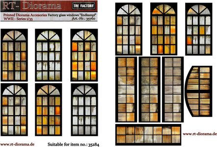 RT-DIORAMA 35760 Printed Accesories: Factory Glass Windows "Endkampf