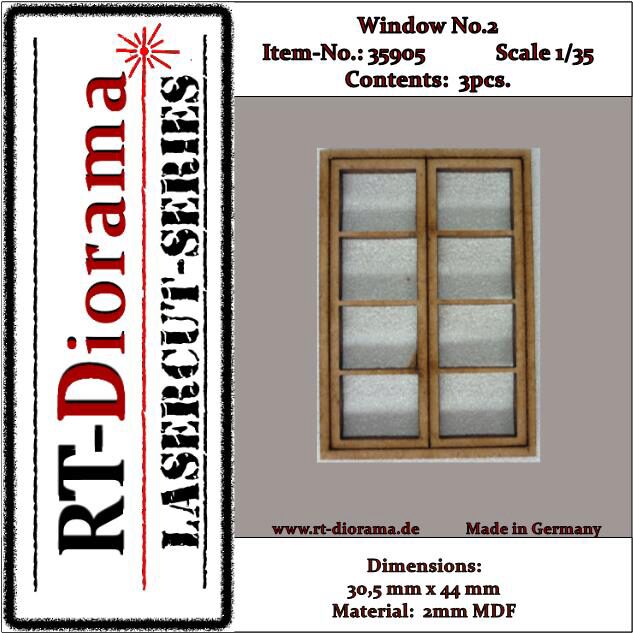 RT-DIORAMA 35905 Lasercut: Sprossenfenster Nr.2 (3er Set)