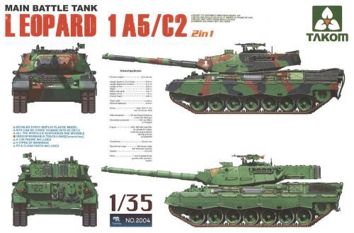Takom 2004 Main Battle Tank Leopartd 1 A5/C2 2 in 1