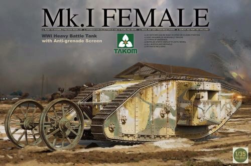 Takom 2033 WWI Heavy Battle Tank Mk.I female with anti grenade screen