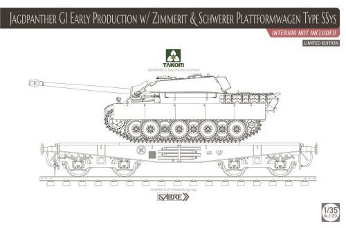 Takom 2125X Jagdpanther G1 early production w/Zimmer &Schwerer Plattformwagen Type SSys,Limit.Edition