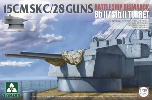 Takom 2147 15CMSK C/28 GUNS BATTLESHIP BISMARCK Bb II / Stb II Turret