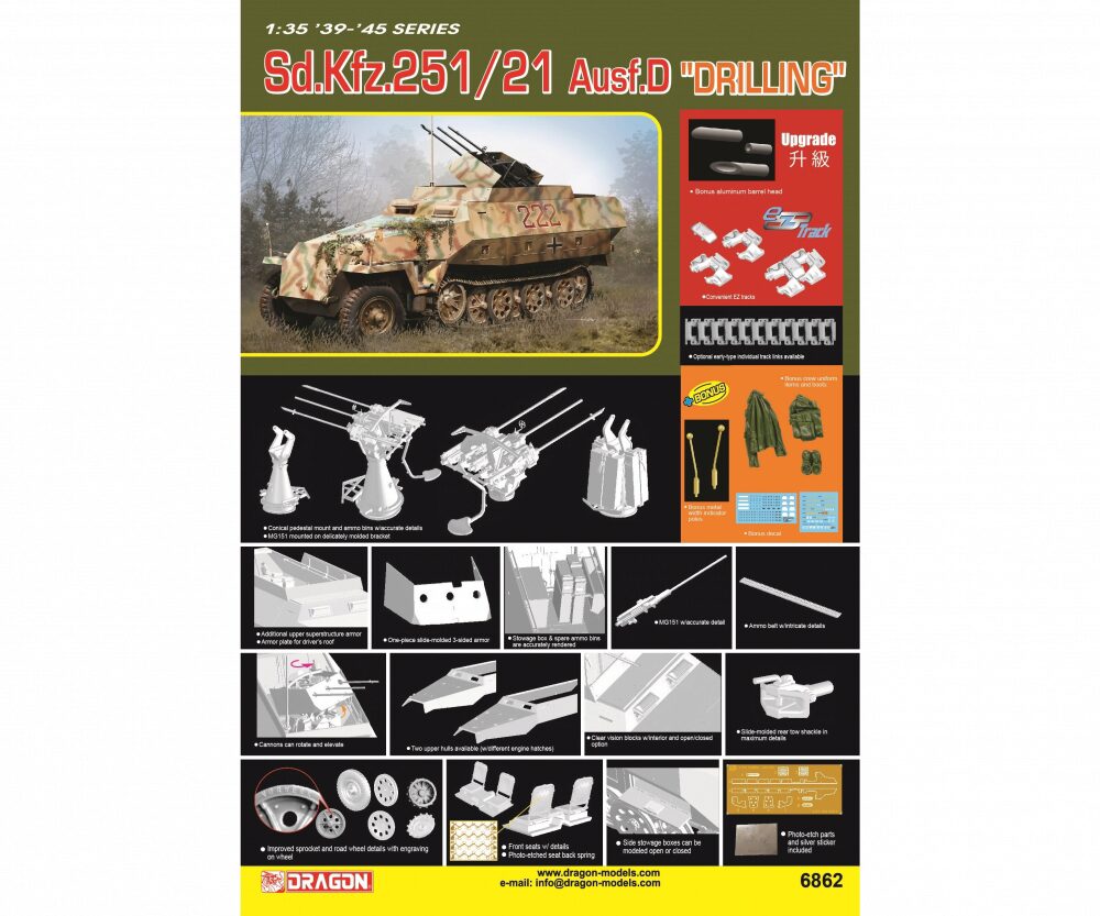 Dragon 6862 1:35  Sd.Kfz.251/21 Ausf.D Drilling