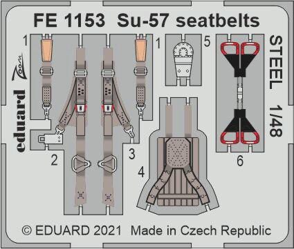 Eduard Accessories FE1153 Su-57 seatbelts STEEL 1/48 for ZVEZDA
