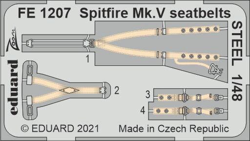 Eduard Accessories FE1207 Spitfire Mk.V seatbelts STEEL 1/48 for EDUARD/SPECIAL HOBBY